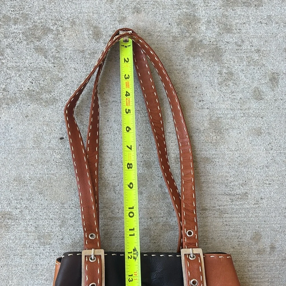 Lavive Leather Black and Brown Shoulder Bag
